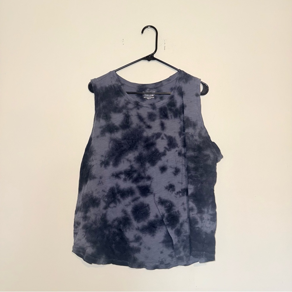 Time and Tru | Charcoal Tie-Dye Muscle Tee